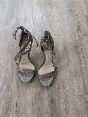 Jessica Simpson Silver Glitter Strappy Heels